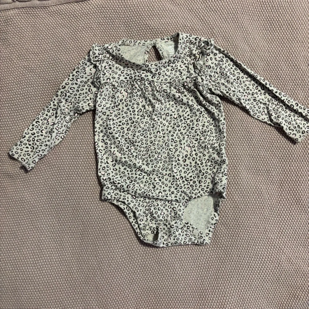 Carter's Gray and Pink Leopard Print One Piece Set